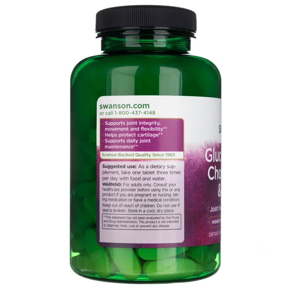 sw891-4-1.jpg Swanson Glukozamina Chondroityna MSM 500 mg - 120 tabletek - obrazek 3