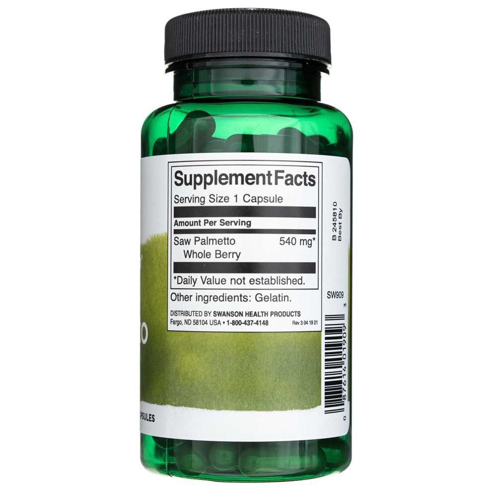 sw909-2-1.jpg Swanson Saw Palmetto (Palma Sabałowa) 540 mg - 100 kapsułek - obrazek 2