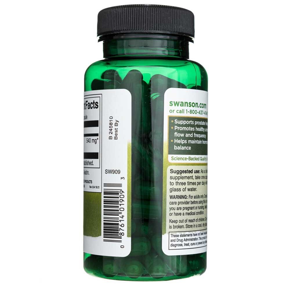 sw909-3-1.jpg Swanson Saw Palmetto (Palma Sabałowa) 540 mg - 100 kapsułek - obrazek 3
