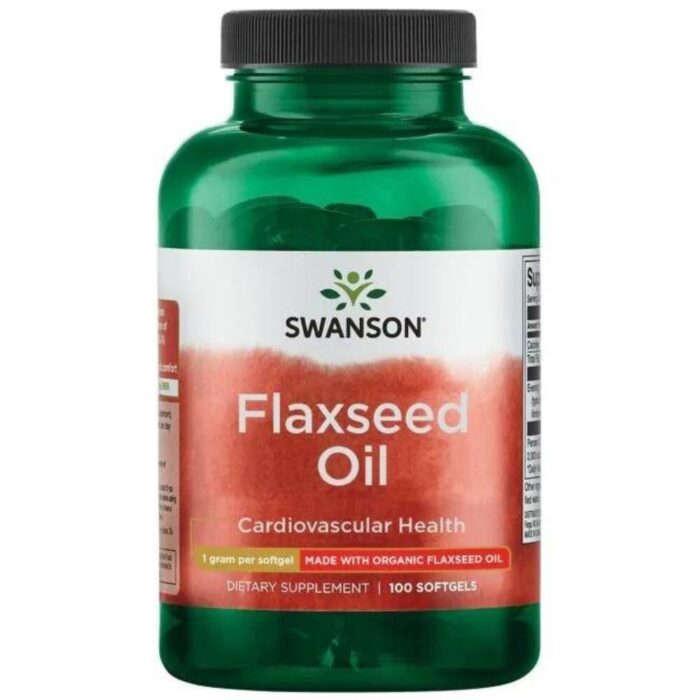 Swanson Olej lniany 1000 mg - 100 kapsułek - obrazek 1