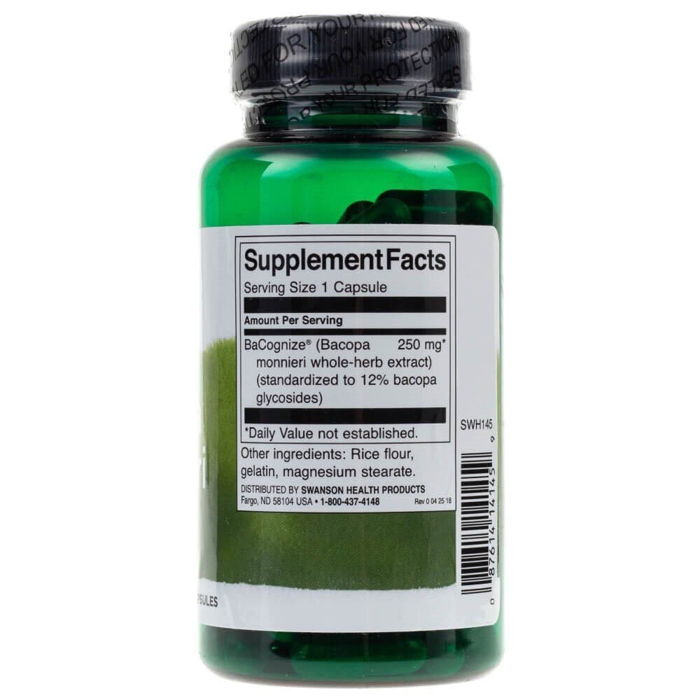 swh145-2-1.jpg Swanson Bacopa Monnieri ekstrakt standaryzowany 250 mg - 90 kapsułek - obrazek 2