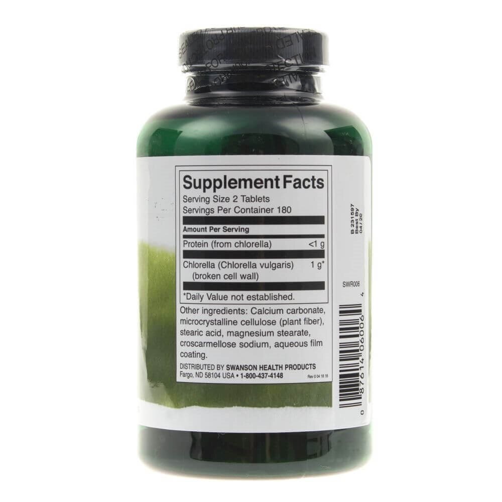 swr006-2-1.jpg Swanson Chlorella (Rozłupane ścianki komórek) - 360 tabletek - obrazek 2