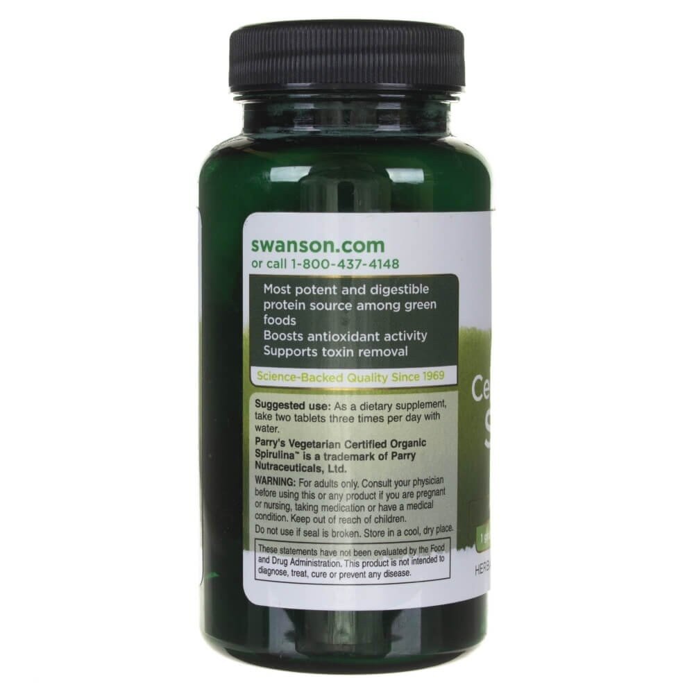 swr044-3-1.jpg Swanson Spirulina certyfikowana - 180 tabletek - obrazek 3