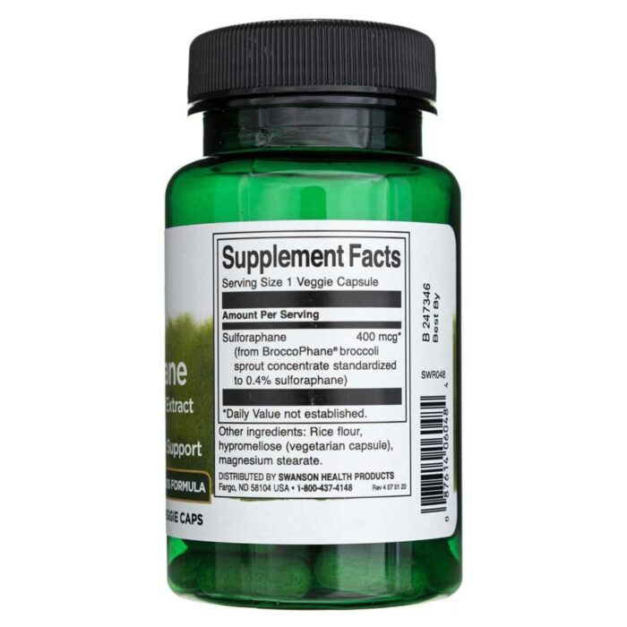 Swanson Sulforafan 400 mcg - 60 kapsułek - obrazek 2