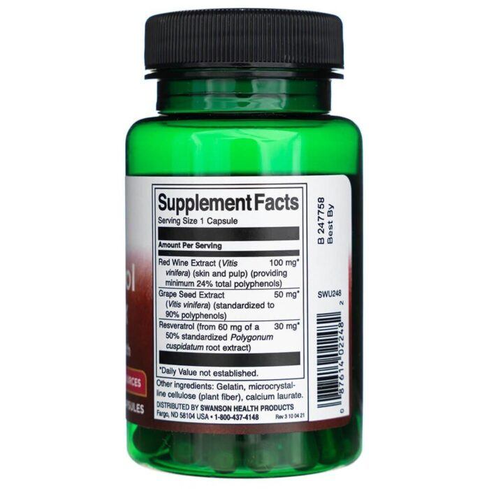 Swanson Resveratrol Complex - 60 kapsułek - obrazek 2