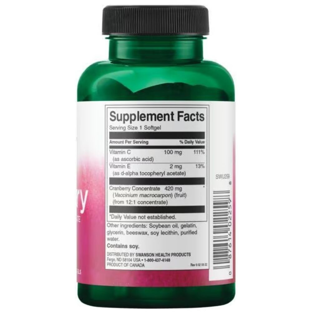 swu259-2-1.jpg Swanson Żurawina ekstrakt 420 mg - 60 kapsułek - obrazek 2