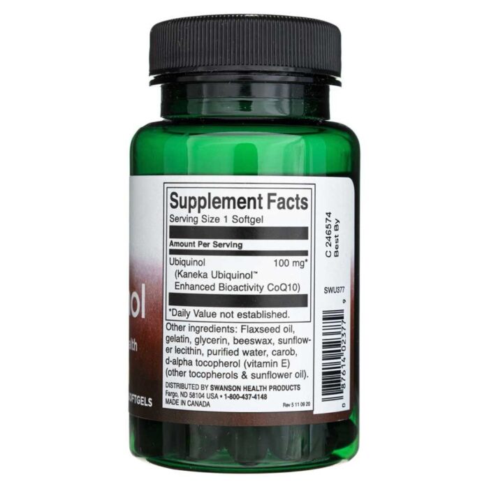 Swanson Ubiquinol (Ubichinol) 100 mg - 60 kapsułek - obrazek 2