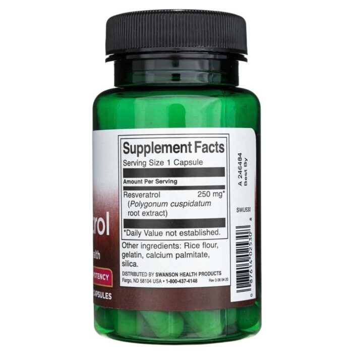 Swanson Resveratrol 250 mg - 30 kapsułek - obrazek 2