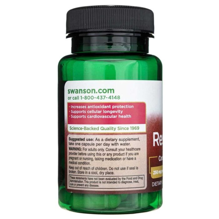 Swanson Resveratrol 250 mg - 30 kapsułek - obrazek 4