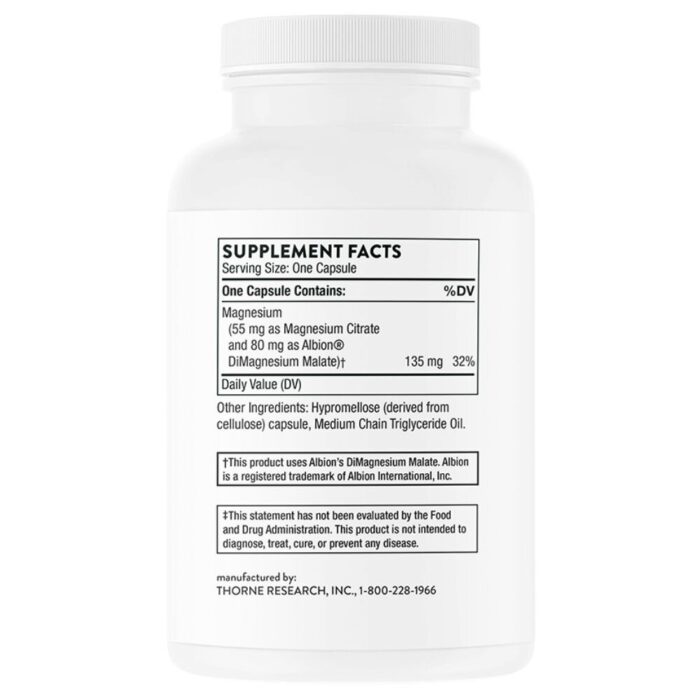 Thorne Research Magnez CitraMate - 90 kapsułek - obrazek 3