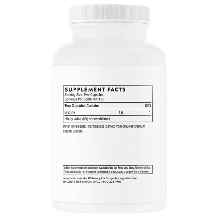 Thorne Research Glicyna 500 mg - 250 kapsułek - obrazek 3