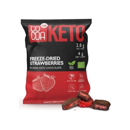 TRUSKAWKI W CZEKOLADZIE CIEMNEJ BEZ DODATKU CUKRÓW KETO BIO 40 g - COCOA