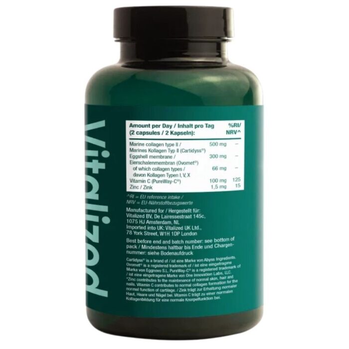Vitalized Collagen, Kolagen typ I, II, V, X - 60 kapsułek - obrazek 3