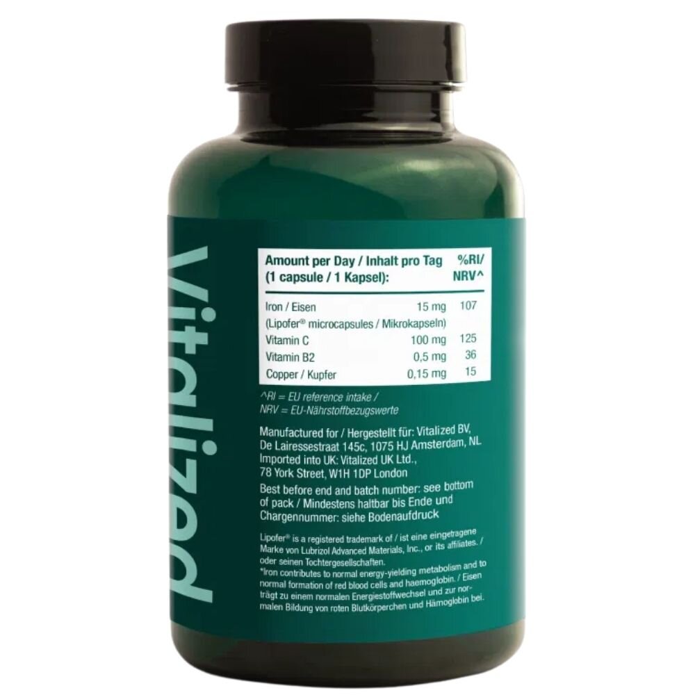 vital40007-2-1.jpg Vitalized Iron+, Żelazo 15 mg - 90 kapsułek - obrazek 2