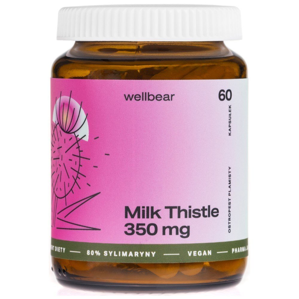 well-0667-ostropest-1-1.jpg Wellbear Milk Thistle (Ostropest plamisty) 350 mg - 60 kapsułek - obrazek 1