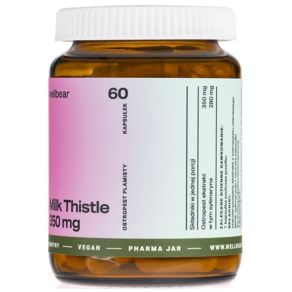 well-0667-ostropest-3-1.jpg Wellbear Milk Thistle (Ostropest plamisty) 350 mg - 60 kapsułek - obrazek 3