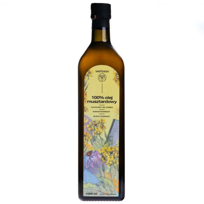 Wellbear Olej musztardowy zimnotłoczony - 1000 ml - obrazek 1