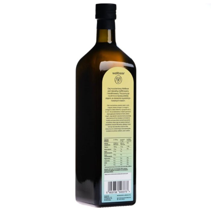 Wellbear Olej musztardowy zimnotłoczony - 1000 ml - obrazek 4