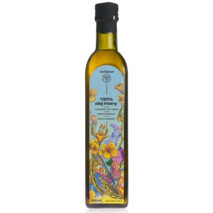 Wellbear Olej lniany zimnotłoczony - 500 ml