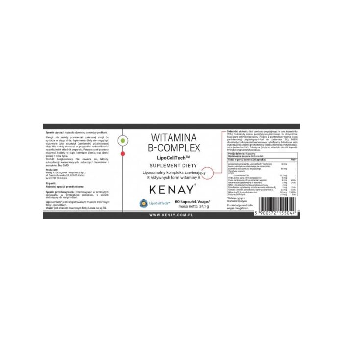 WITAMINA B-COMPLEX LipoCellTech™ 60 kaps. - obrazek 2