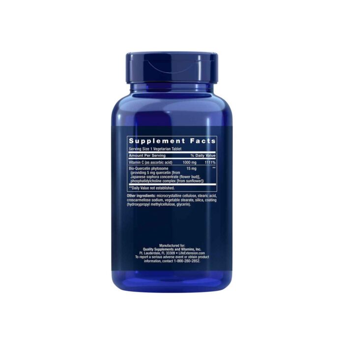 LIFE EXTENSION VITAMIN C AND BIO-QUERCETIN PHYTOSOME 250 tabletek - obrazek 1