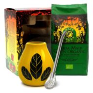 ZESTAW YERBA MATE BIO 400 g, MATERO (LOSOWY WZÓR), BOMBILLA - YERBA MATE GREEN ORGANIC - obrazek 2