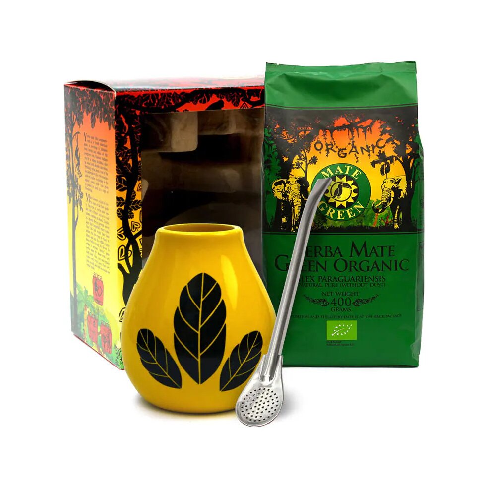 yerba-mate-zestaw-startowygreen-organicbio-3-1.jpg ZESTAW YERBA MATE BIO 400 g, MATERO (LOSOWY WZÓR), BOMBILLA - YERBA MATE GREEN ORGANIC - obrazek 4