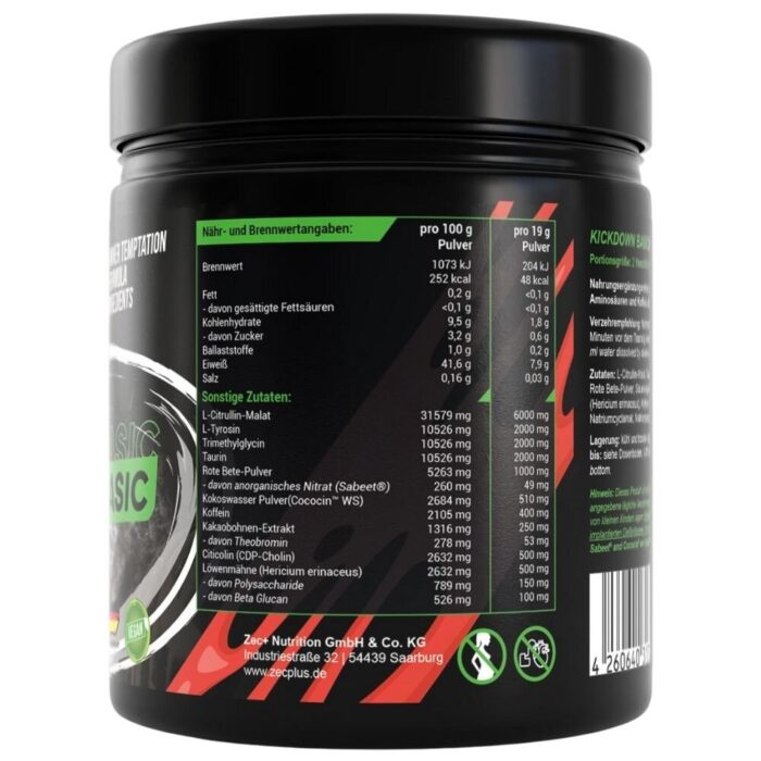 ZEC+ Kickdown Basic, Booster przedtreningowy, krwista pomarańcza - 380 g - obrazek 2