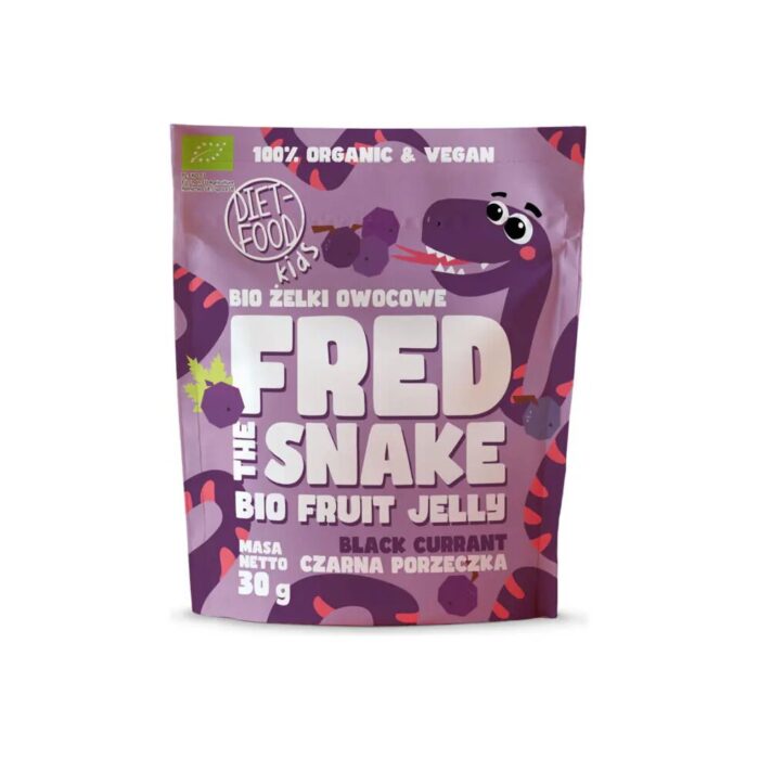 ŻELKI CZARNA PORZECZKA BEZ ŻELATYNY BIO 30 g - DIET-FOOD (FRED THE SNAKE) - obrazek 3