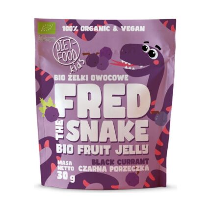 ŻELKI CZARNA PORZECZKA BEZ ŻELATYNY BIO 30 g - DIET-FOOD (FRED THE SNAKE)