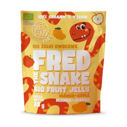 ŻELKI MANGO - JABŁKO BEZ ŻELATYNY BIO 30 g - DIET-FOOD (FRED THE SNAKE)